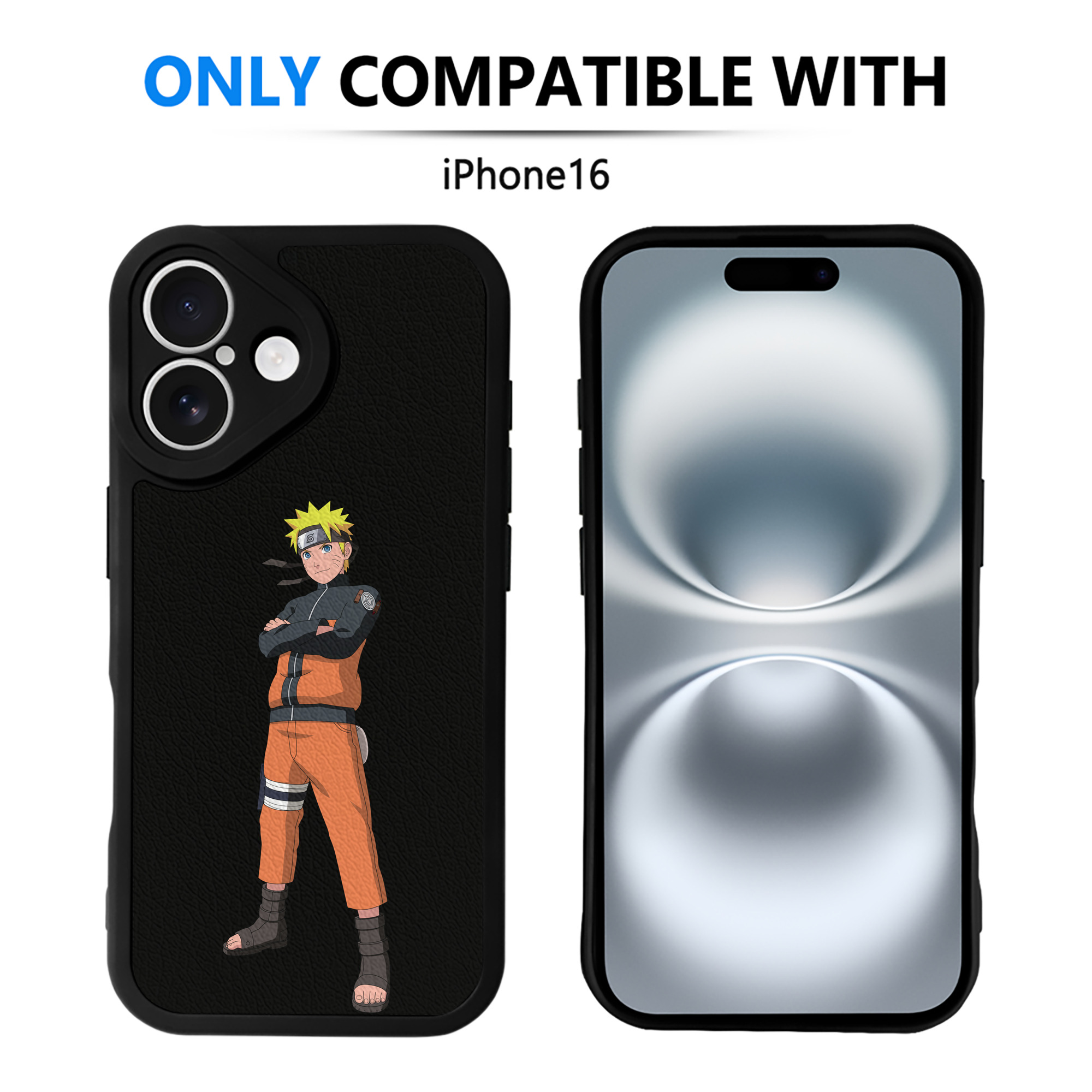 （画像用） NARUTO -ナルト- うずまき ナルト Uzumaki Naruto 【iPhone 16シリーズ対応】シリコンスマホケース（レザー調） 材質：シリコン